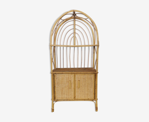 Étagère vintage en rotin