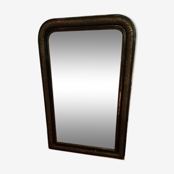Miroir Louis Philippe noir et doré 120x77cm