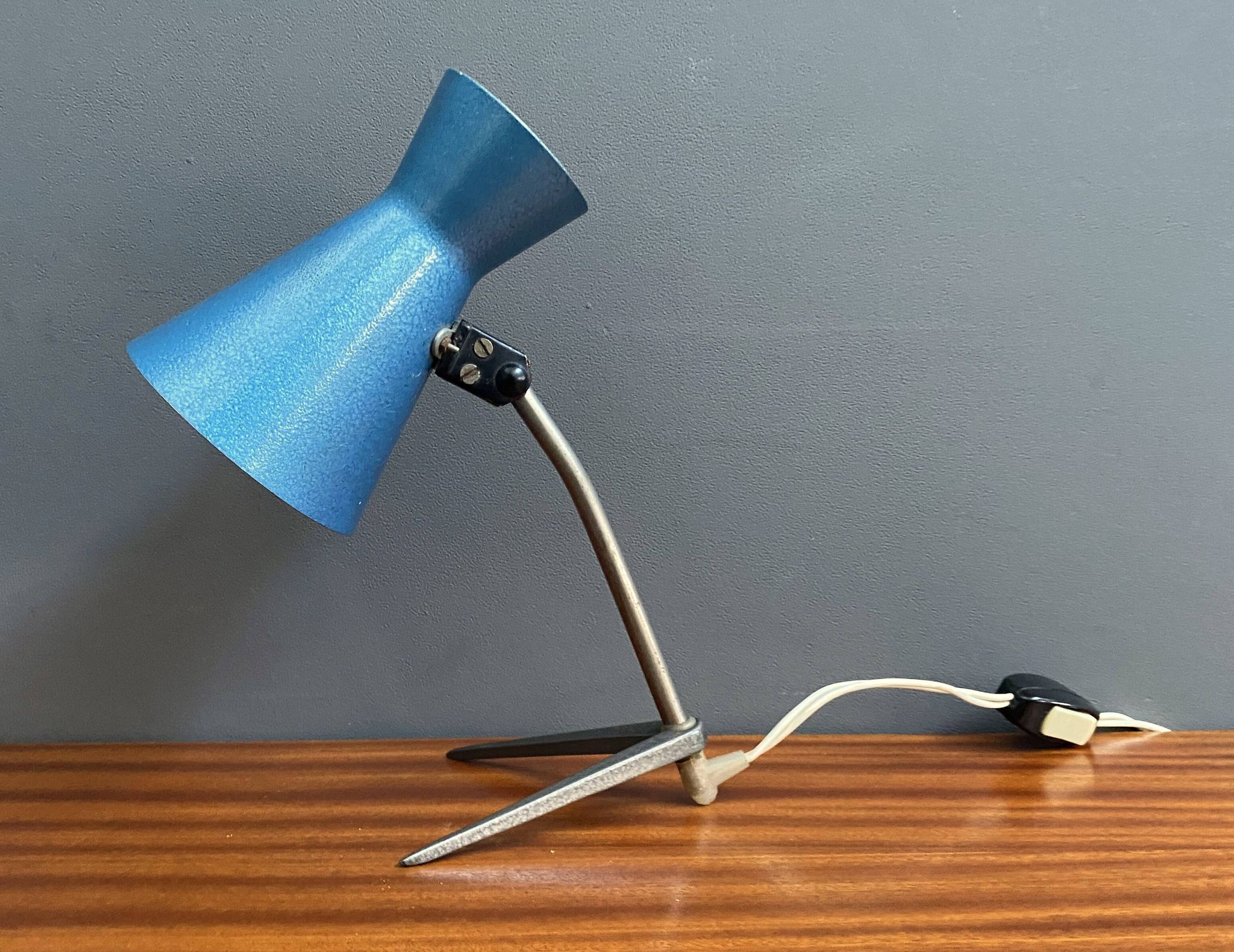 Blue metal desk lamp 1960s