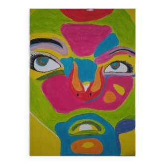 Contemporary pop face canvas