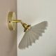 Vintage lampshade wall light in white opaline