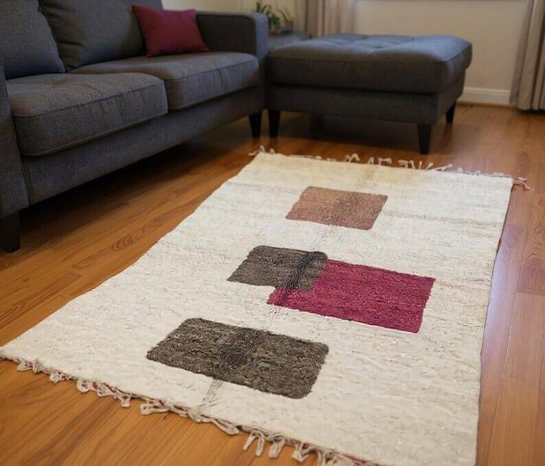 Handmade Moroccan pure wool rug, colorful, size 150 x 250 cm