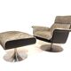 Fauteuil lounge Kaufeld Siesta 62 avec pouf par Jacques Brule