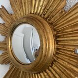 Vintage mirror 1960 sun witch gold leaf - 40 cm