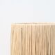 Brown ceramic lamp, raffia shade, 70s