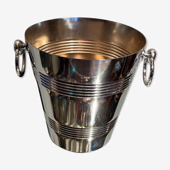 Champagne bucket with stainless steel handles
