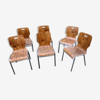 6 chaises vintage années 70