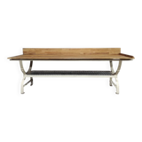 Vintage Baker's Table | Rustic Kitchen Island with Iron Base & Beech Top