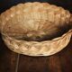 Panier corbeille ronde osier tressage vintage
