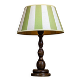 Electric Table Lamp with Green-White Shade, 1950s