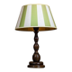 Lampe de table électrique avec abat-jour vert et blanc, années 1950
