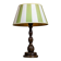 Lampe de table électrique avec abat-jour vert et blanc, années 1950