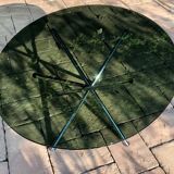 Chrome table and smoked glass