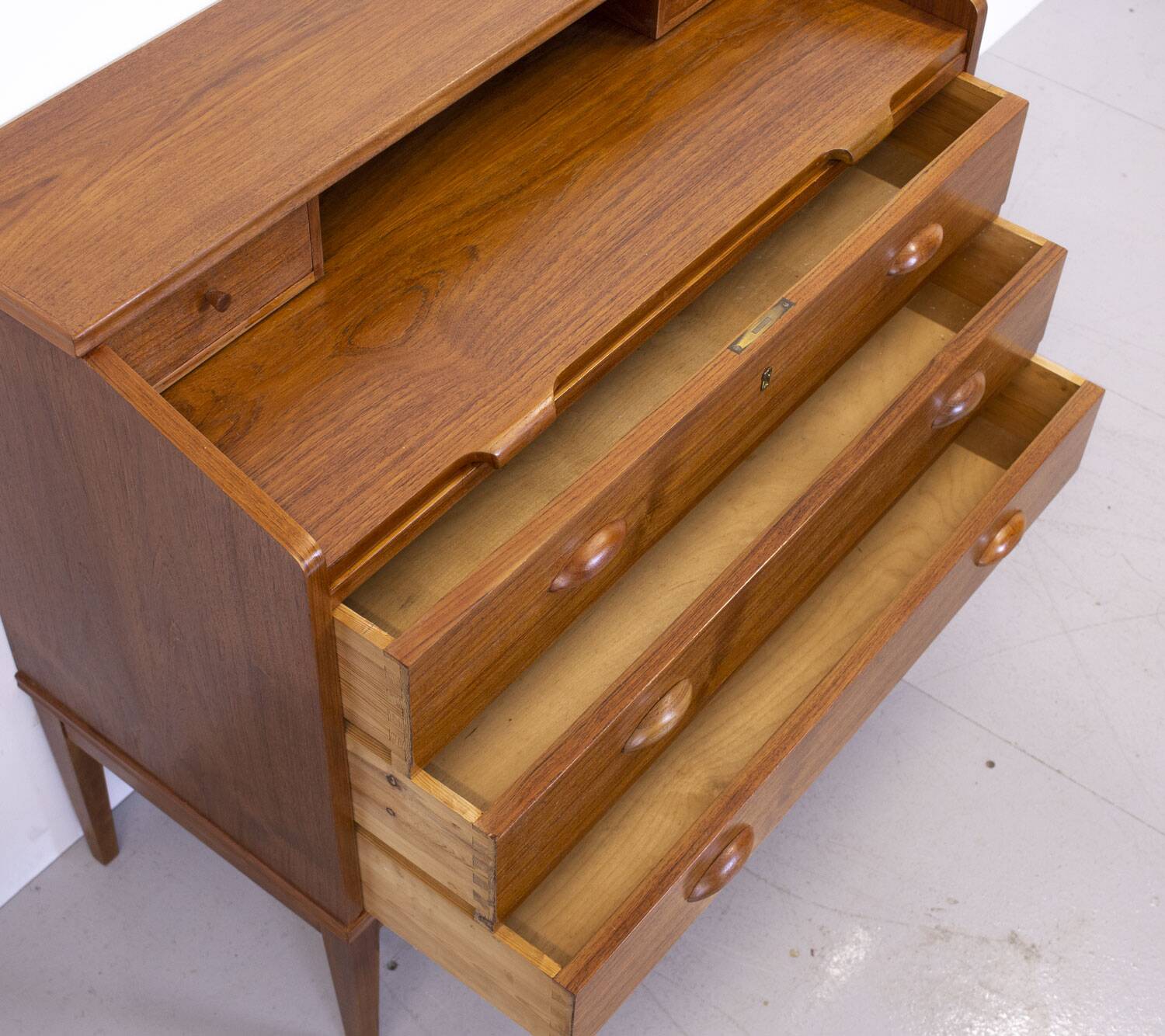 Mid Century Danish Teak Bureau by Riis Antonsen for Borge Hansen