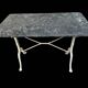 Parisian bistro table in cast iron and gray marble 1900
