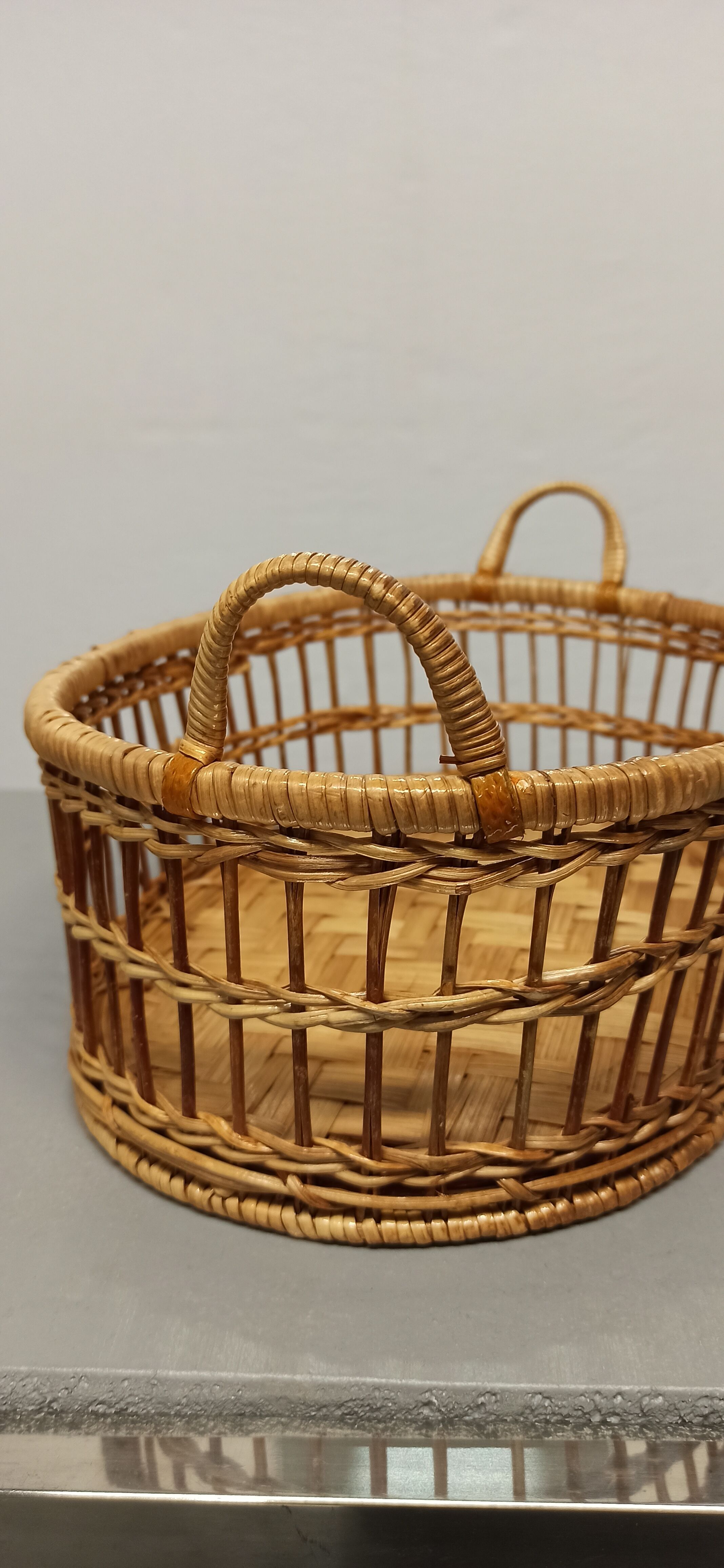 Rattan braided basket