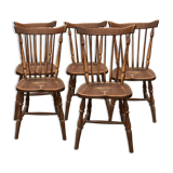 Ensemble de 5 chaises de bistrot style western