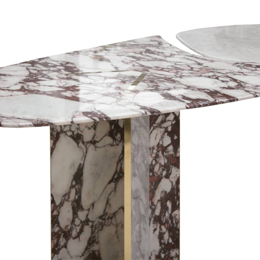 L.A. Studio Contemporary Modern Marble and Brass Italian Dining Table