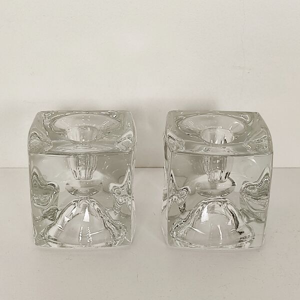 Bougeoirs cristal ice cube