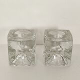 Ice cube crystal candle holders
