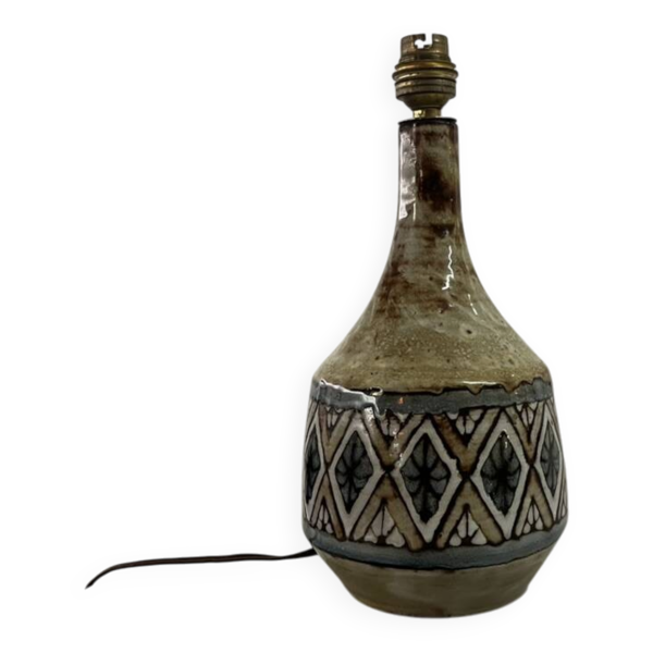 Pied de lampe en céramique de Jean-Claude Malarmey