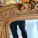 Large gilt mirror with pediment – Napoleon III period – 136 cm