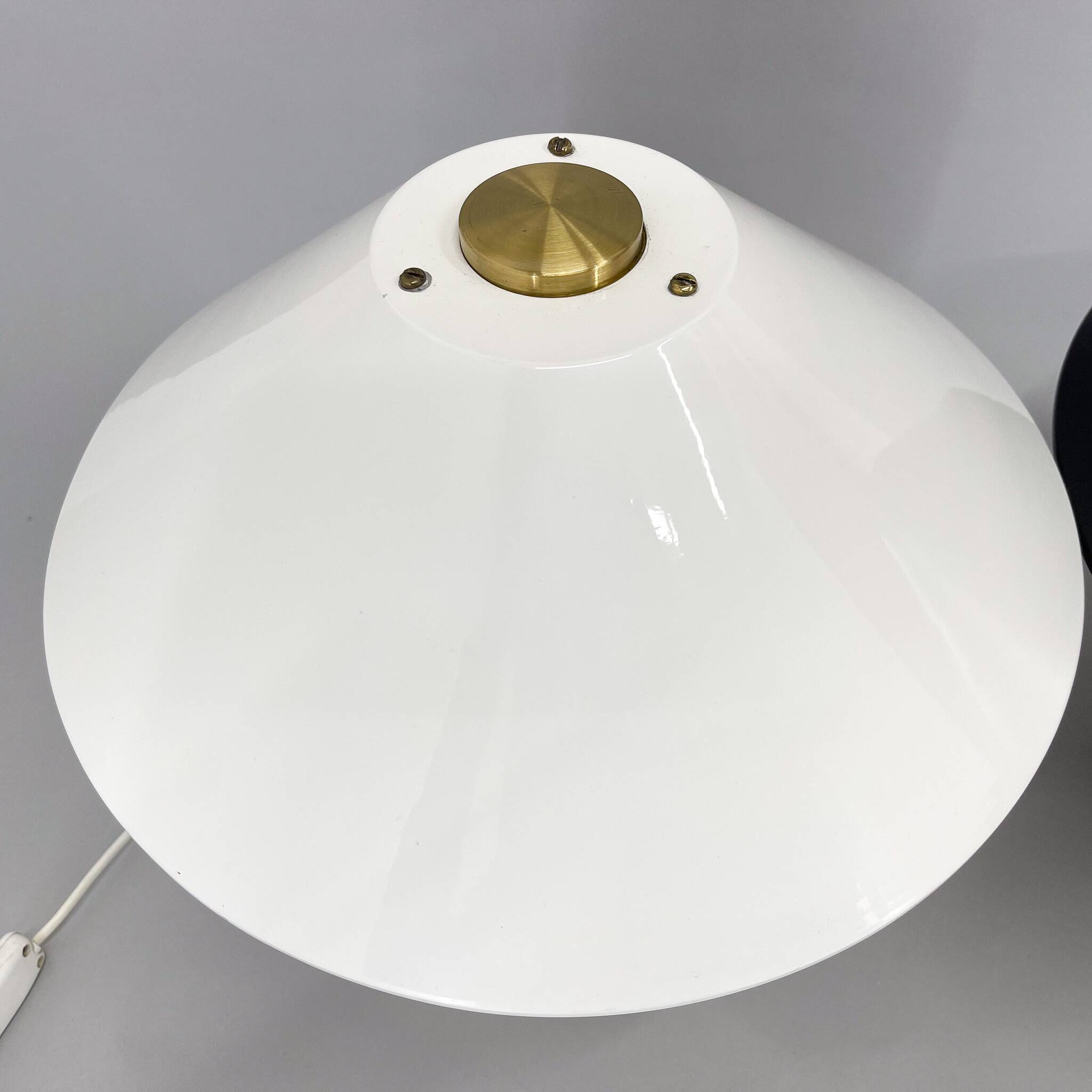 Pair of Mid-Century Brass & Metal Table Lamps by Napako, Czechoslovakia