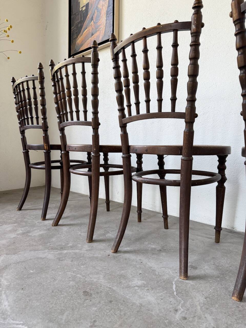 Set of 4 Fischel cane bistro chairs n019