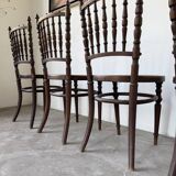 Série 4 chaises bistrot cannage Fischel n019