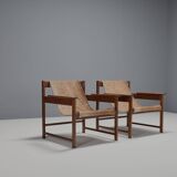 Pair of ‘Lia’ Armchairs by Sérgio Rodrigues, Brazil, 1962, Jacaranda and Cowhide