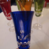 Champagne flutes in colored Nancy crystal