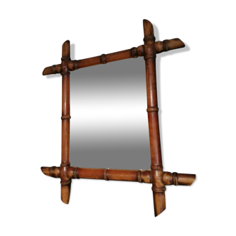 Miroir bambou vintage 46x41ccm