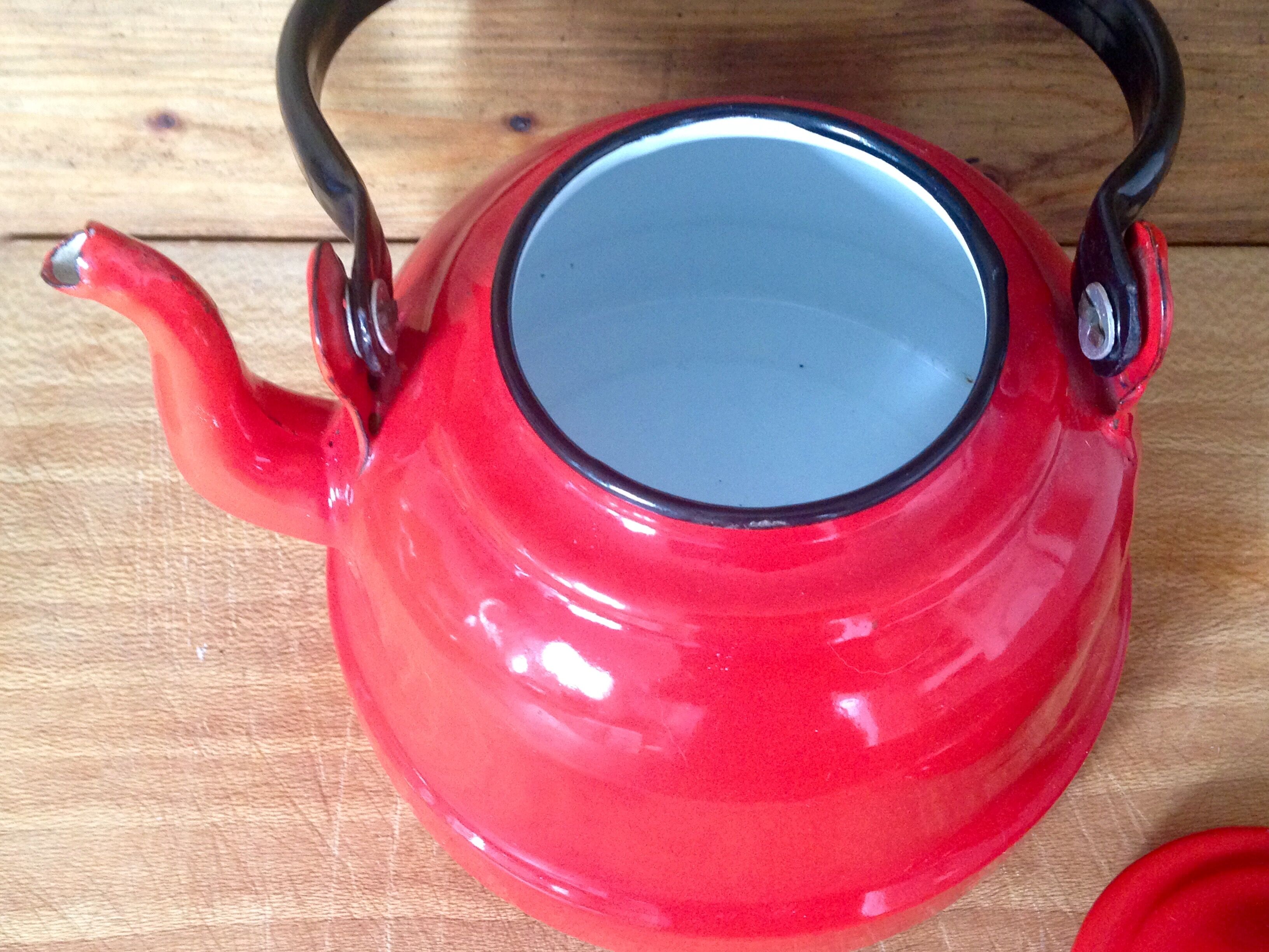 Vintage enameled kettle