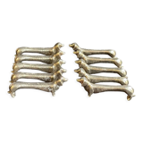 10 anciens porte-couteaux métal argenté zoomorphe (chien Teckel)