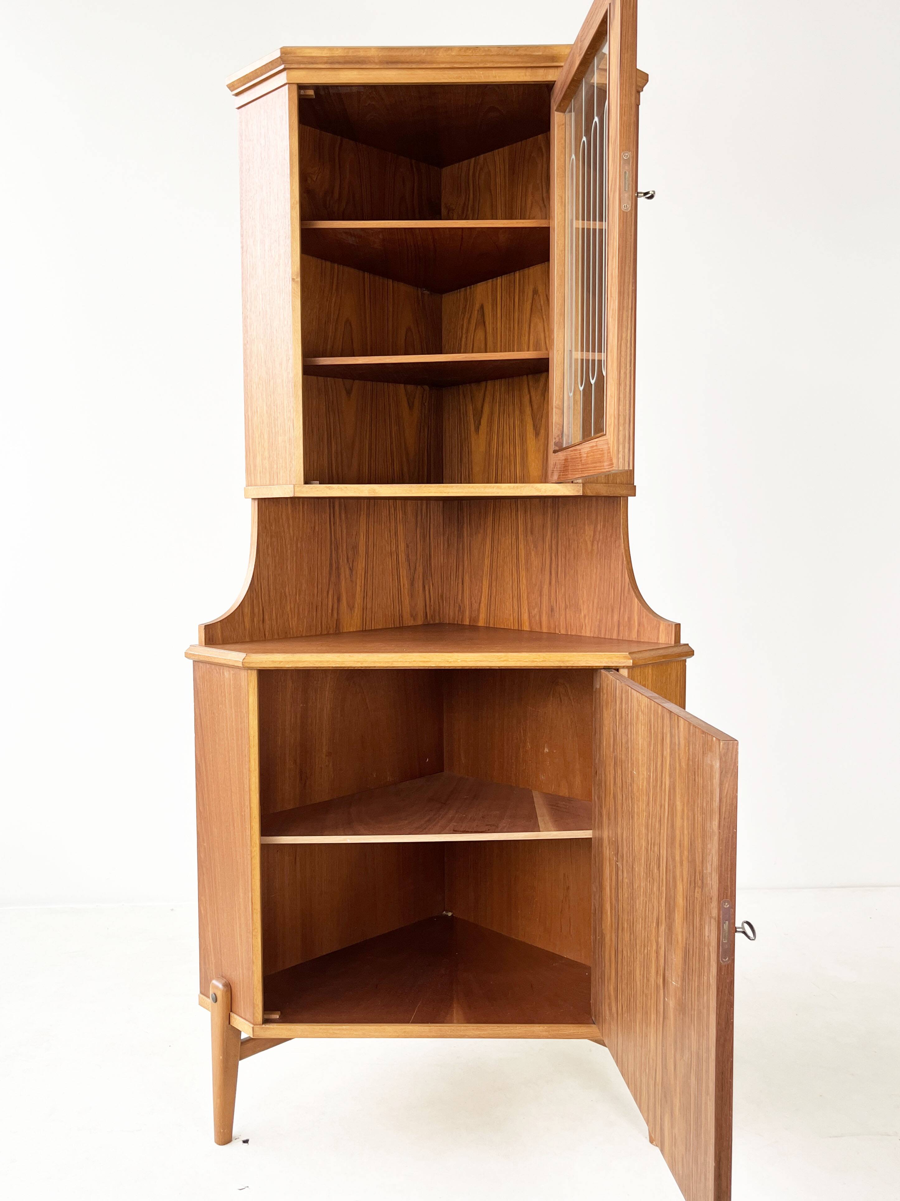 Vintage Scandinavian Corner Hutch