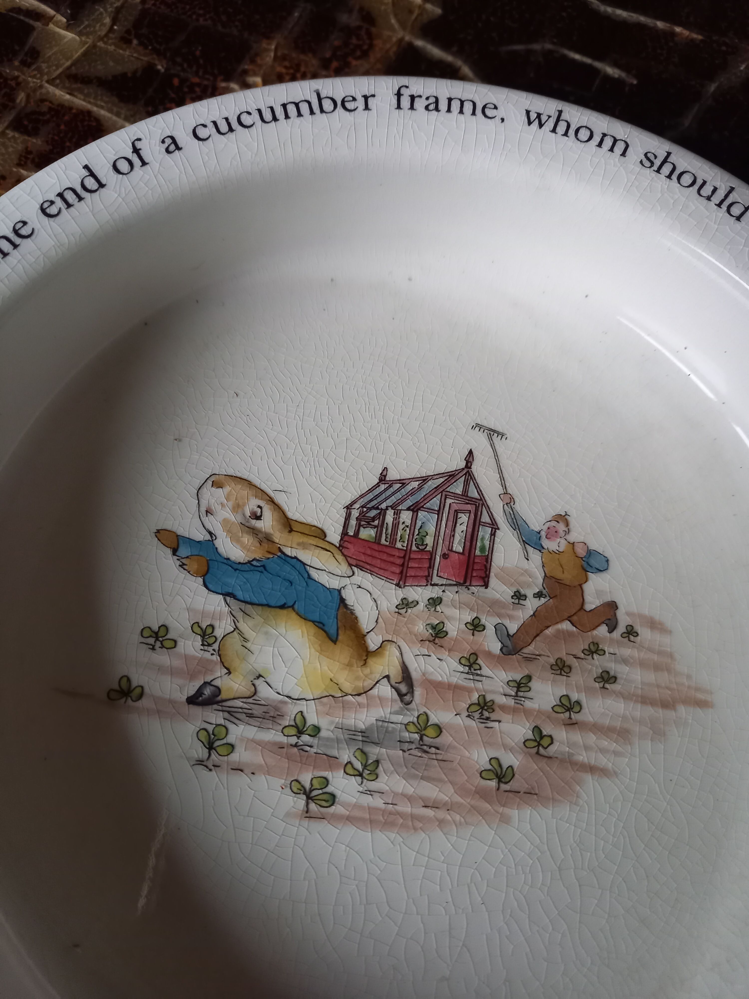 Hollow plate Wedgwood porcelain Beatrix Potter Peter Rabbit
