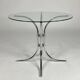 Vintage chrome glass round dining table 70s space age