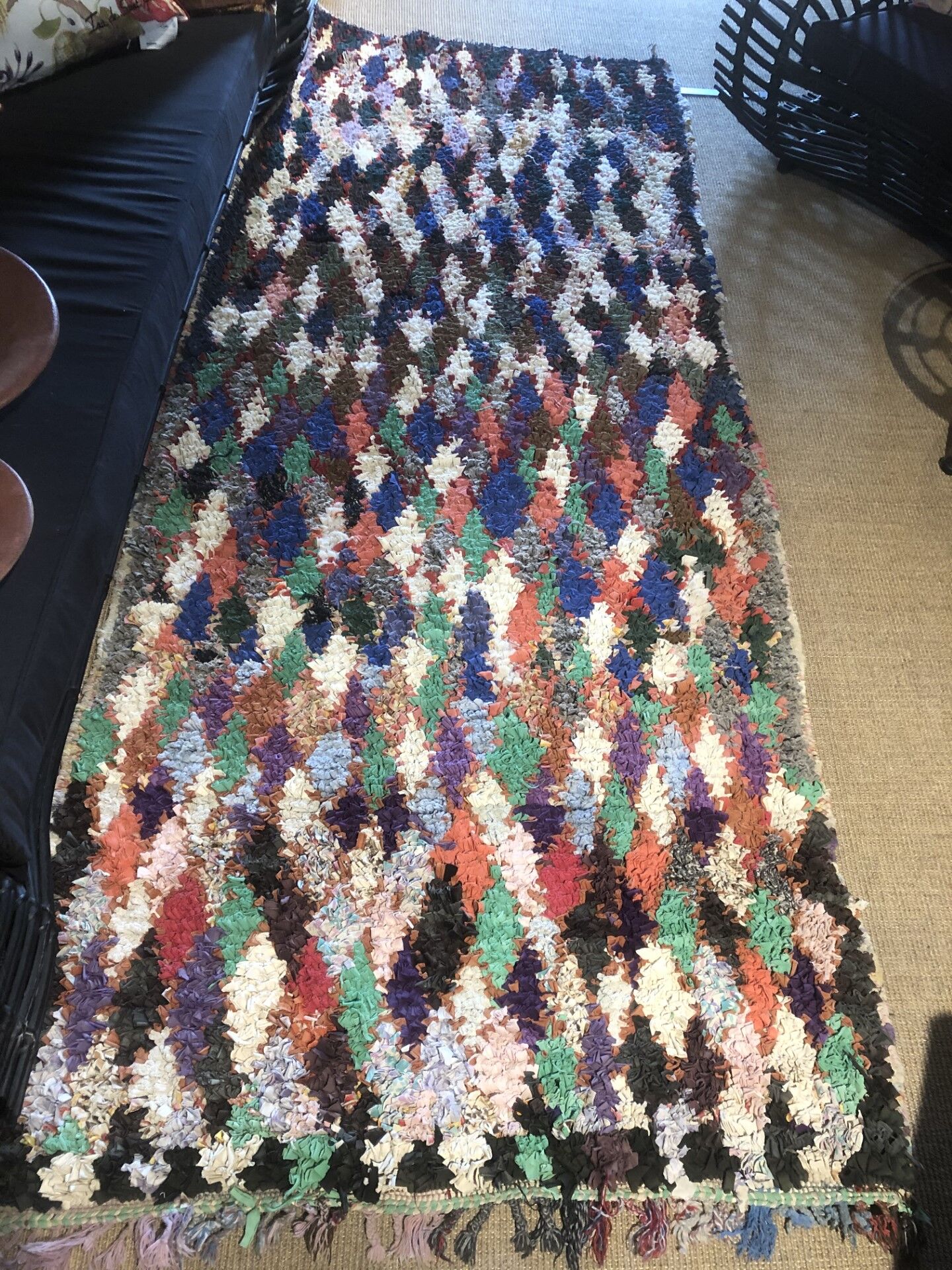 Berber rug Boucherouite, unique handcrafted piece