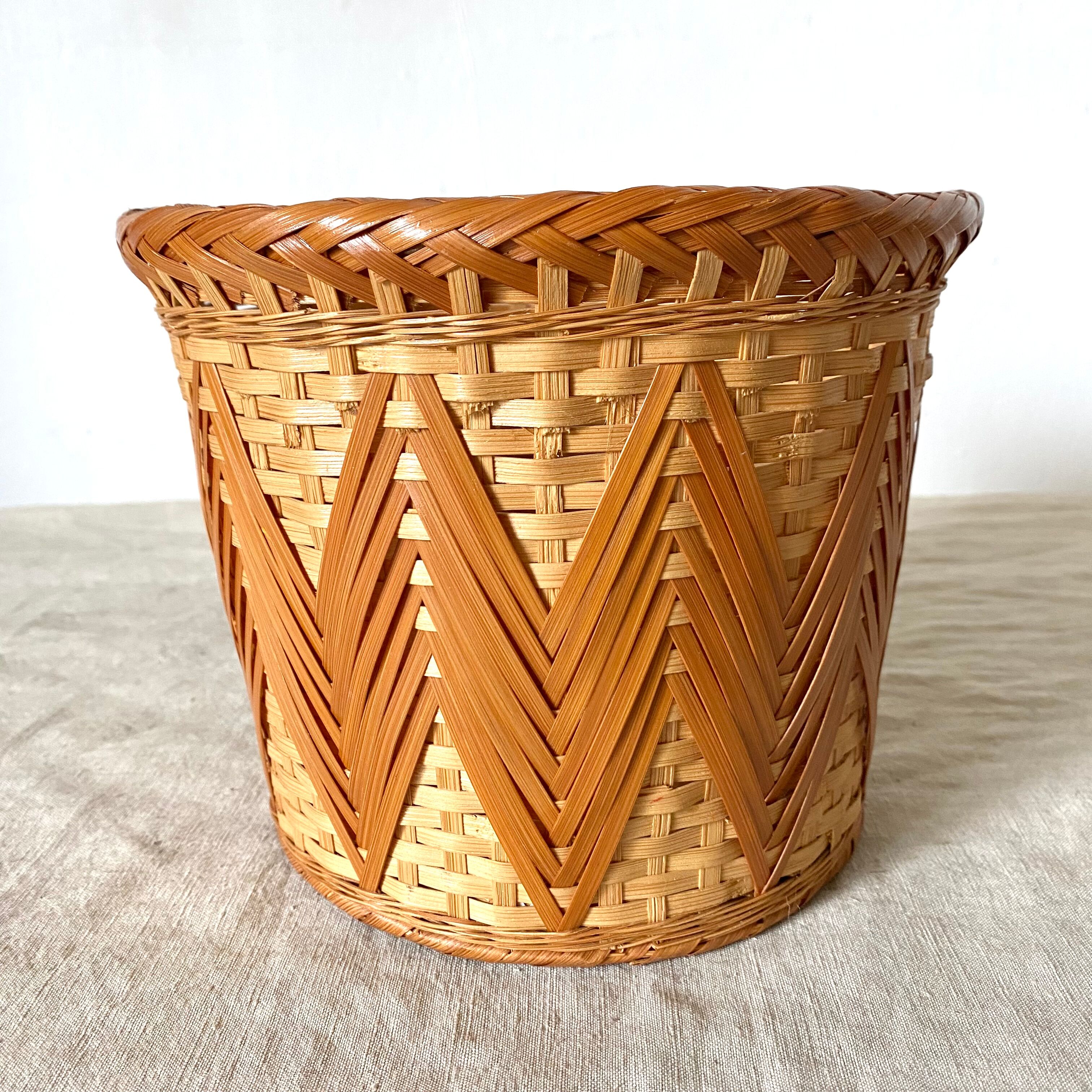 Vintage bamboo flowerpot