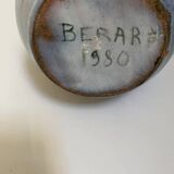 Small enameled ceramic lamp base with flower patterns
