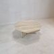 Italian octagon coffee table in travertine, 1980s