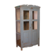 Old art deco display case in original Burmese teak with gray-blue patina