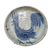Signed stoneware dish
