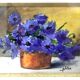 Ancient painting, still life with flowers, signed, 80s