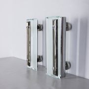 Pair of vintage 1960s metal and glass wall lamps, Italian design
