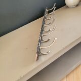 Antique wall coat rack with 6 hooks