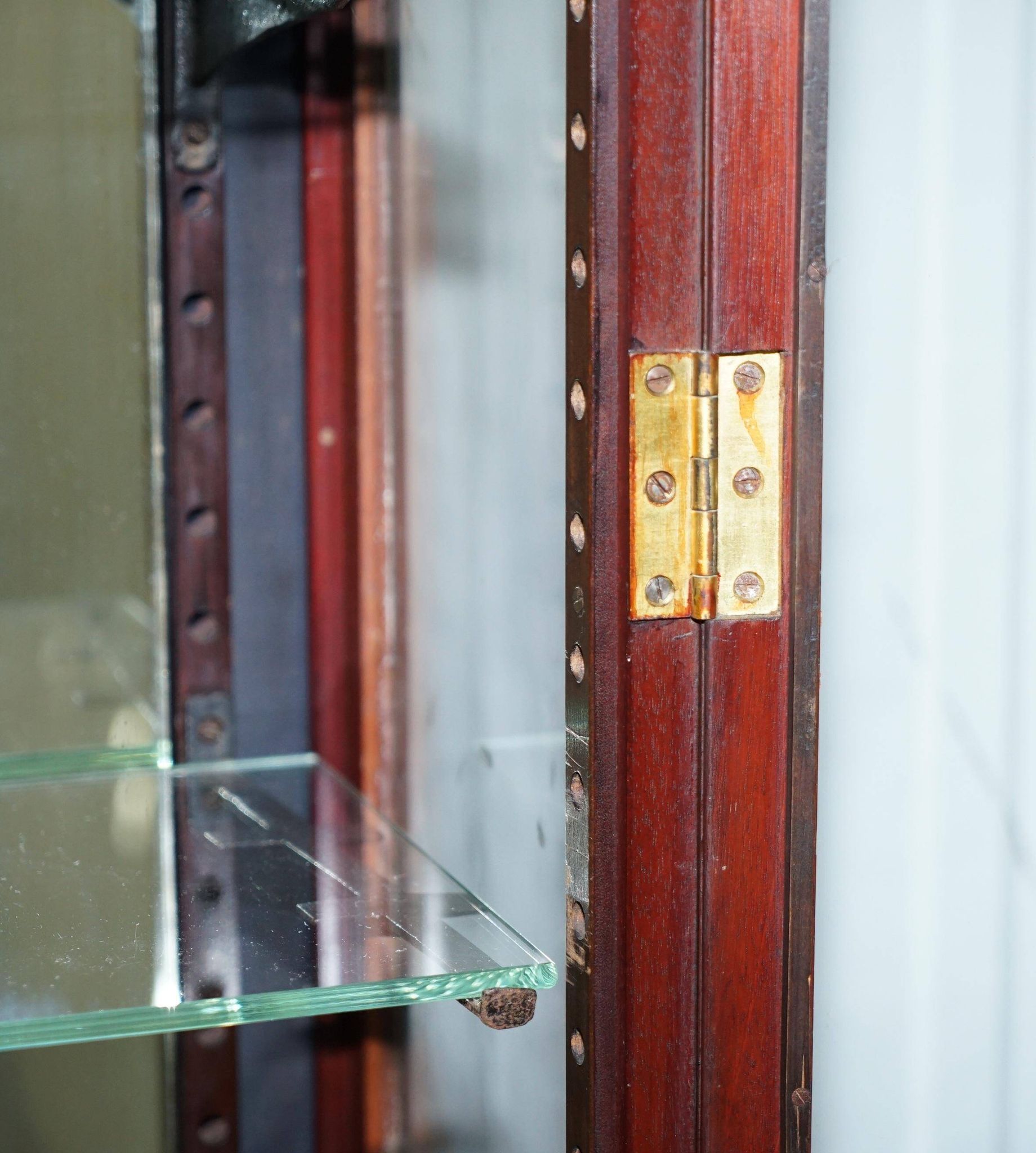 Rare glass-fronted Victorian apothecary cabinet.