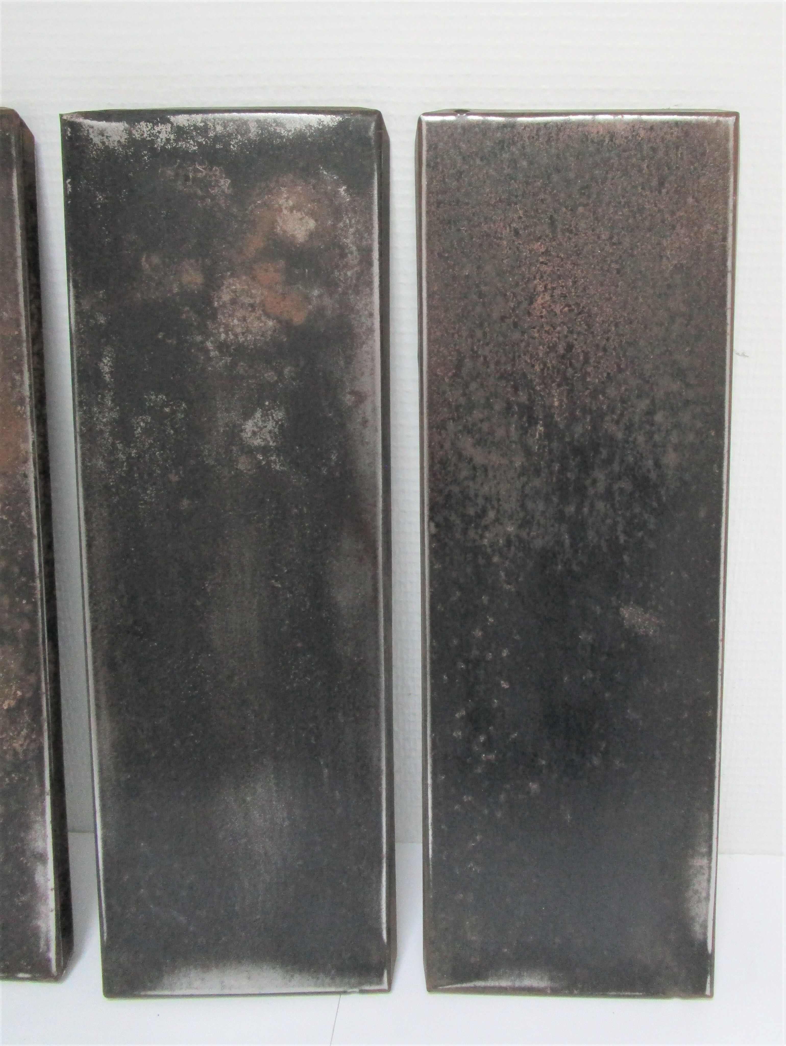 Wall shelf black metal weathered metal