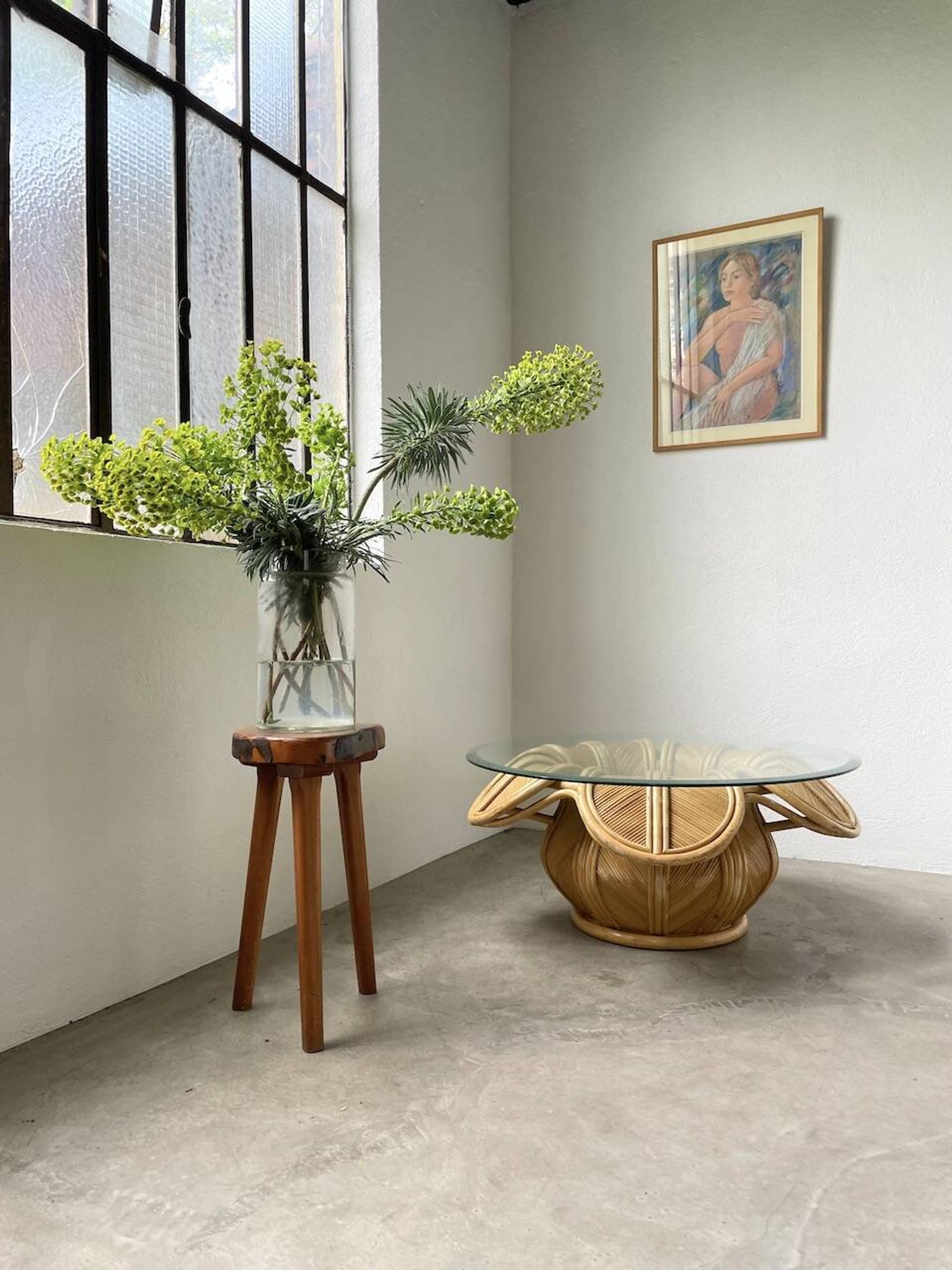 Vivai del sud “flower” rattan coffee table