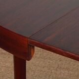 Round extendable dining table in Rio rosewood, 1960